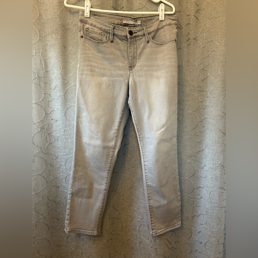 Athleta Gray Cropped Ankle Jeans Stretchy Fit